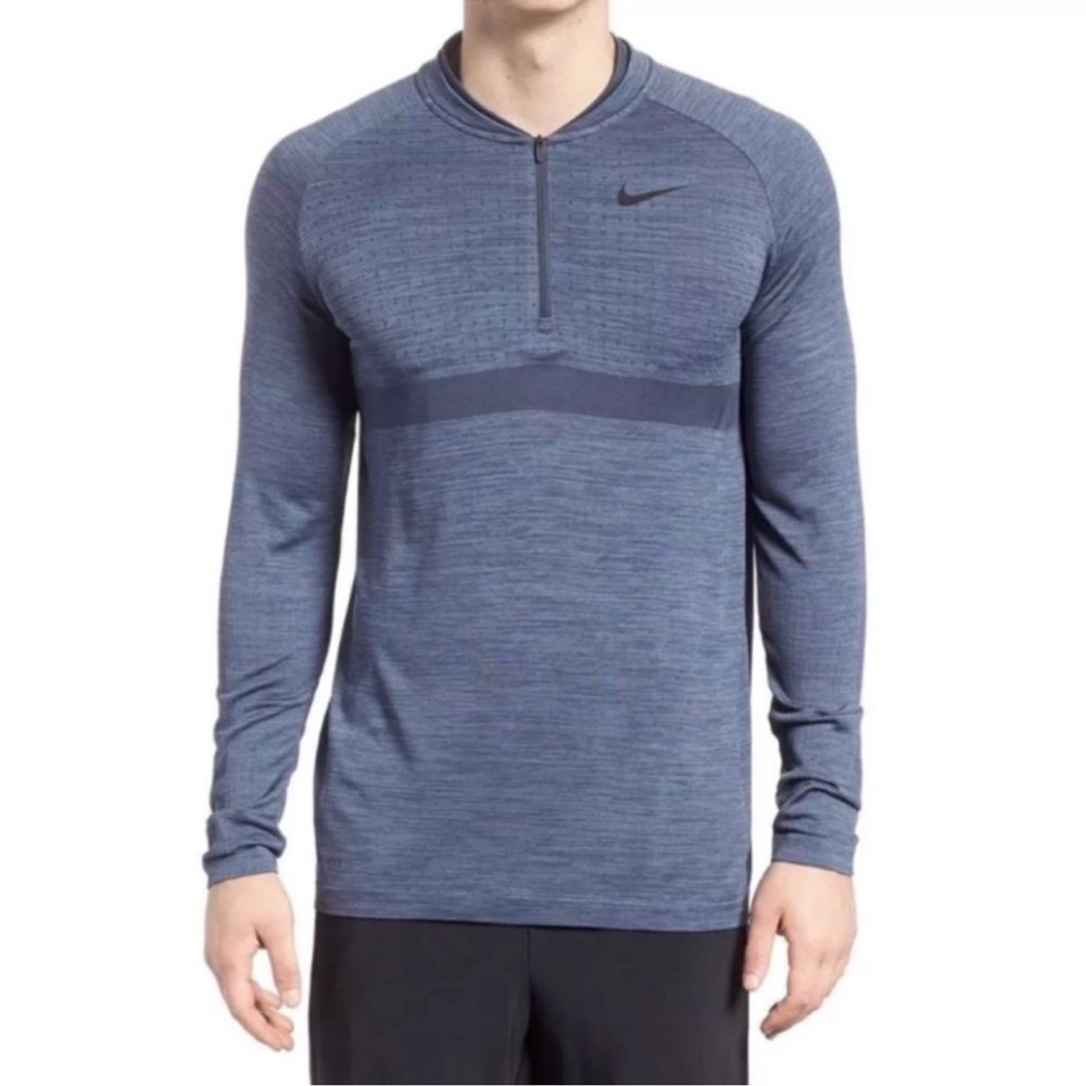 Nike Heathered Blue Quarter-Zip Golf Top